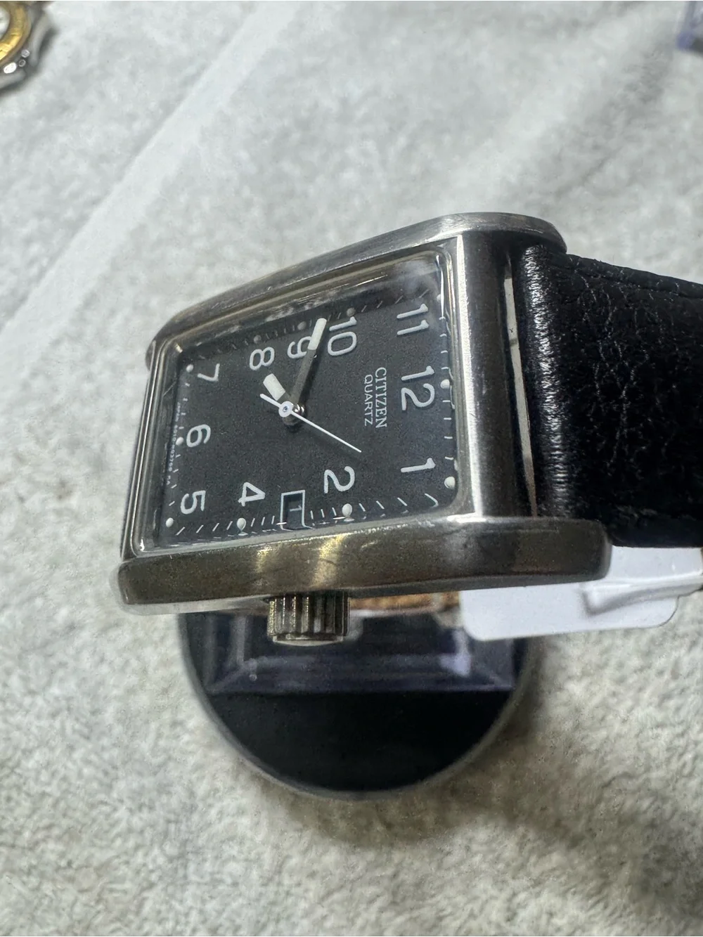 Citizen Black Dial Rectangular Stainless Steel Watch